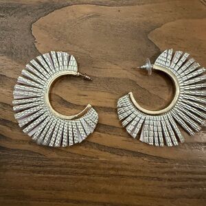 Elegant Gold and Silver Hoop Earrings